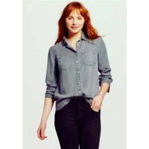 Merona Gray Button Up‎ Shirt-NWT